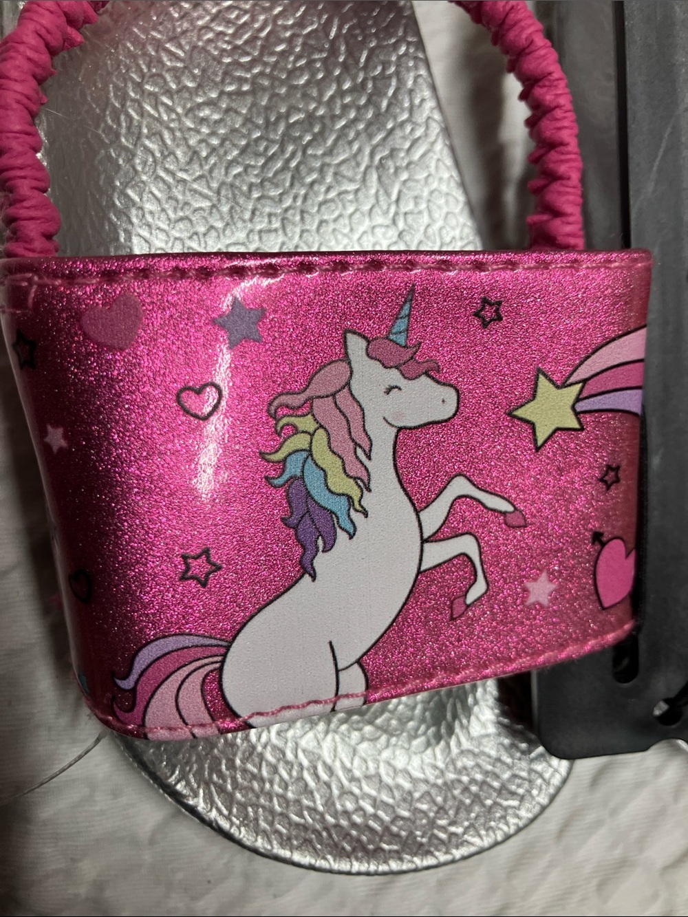 wonder nation Pink Unicorn & Rainbow Slide Sandals - Picture 3 of 4